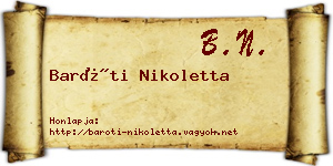 Baróti Nikoletta névjegykártya