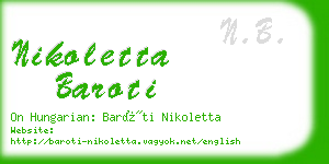 nikoletta baroti business card